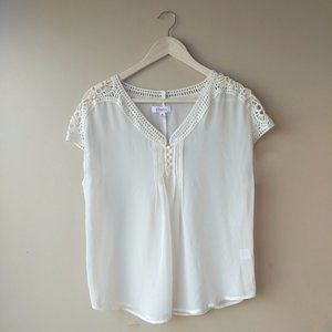 Candie's Sheer Crochet Blouse